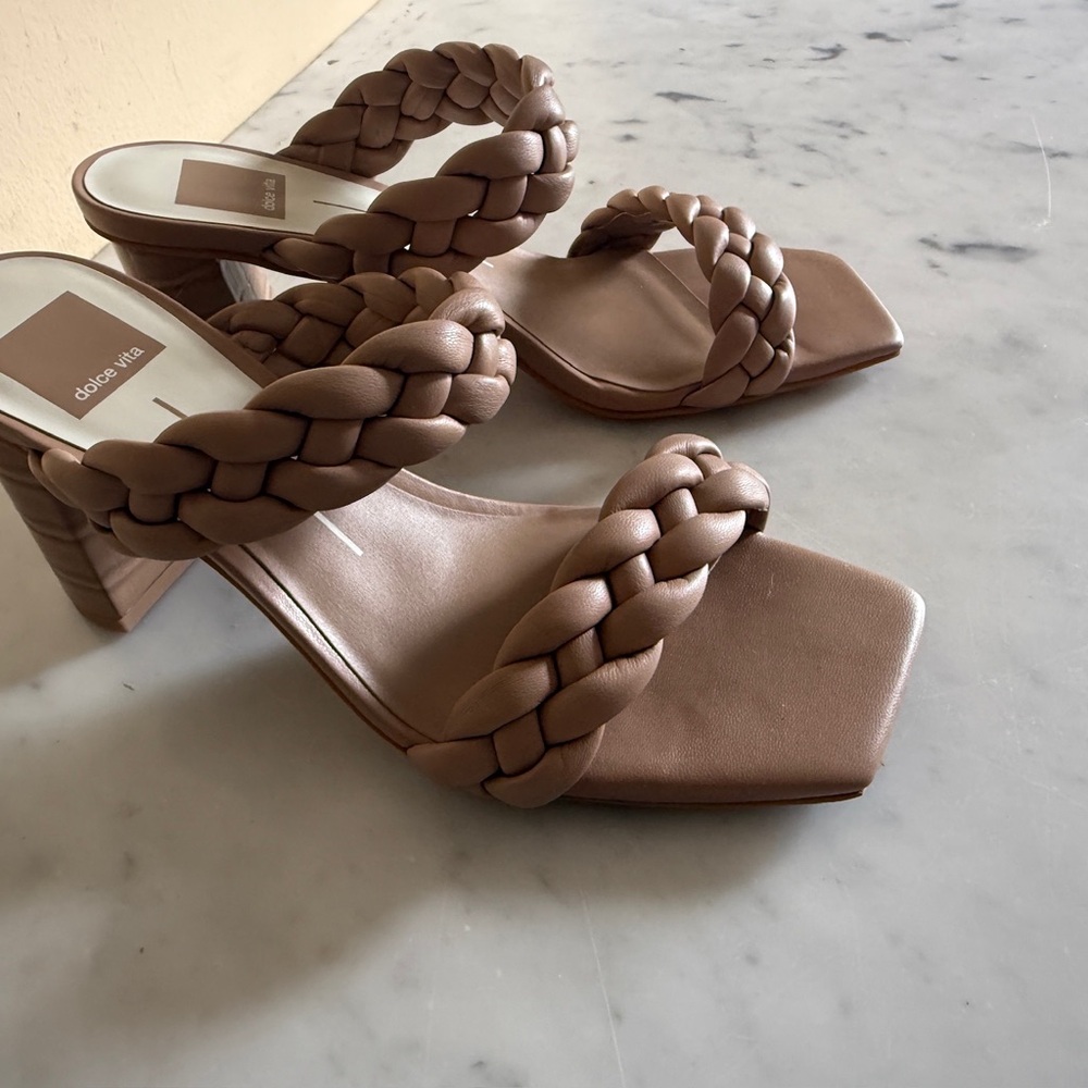 NIB Dolce Vita Braided Brown Heeled Sandals